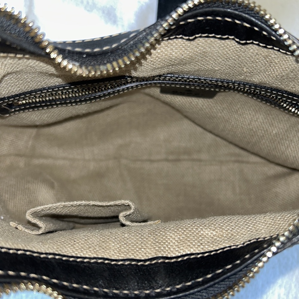 Gucci Crest Leather & Canvas Hobo Bag AUTHENTIC - Picture 10 of 16
